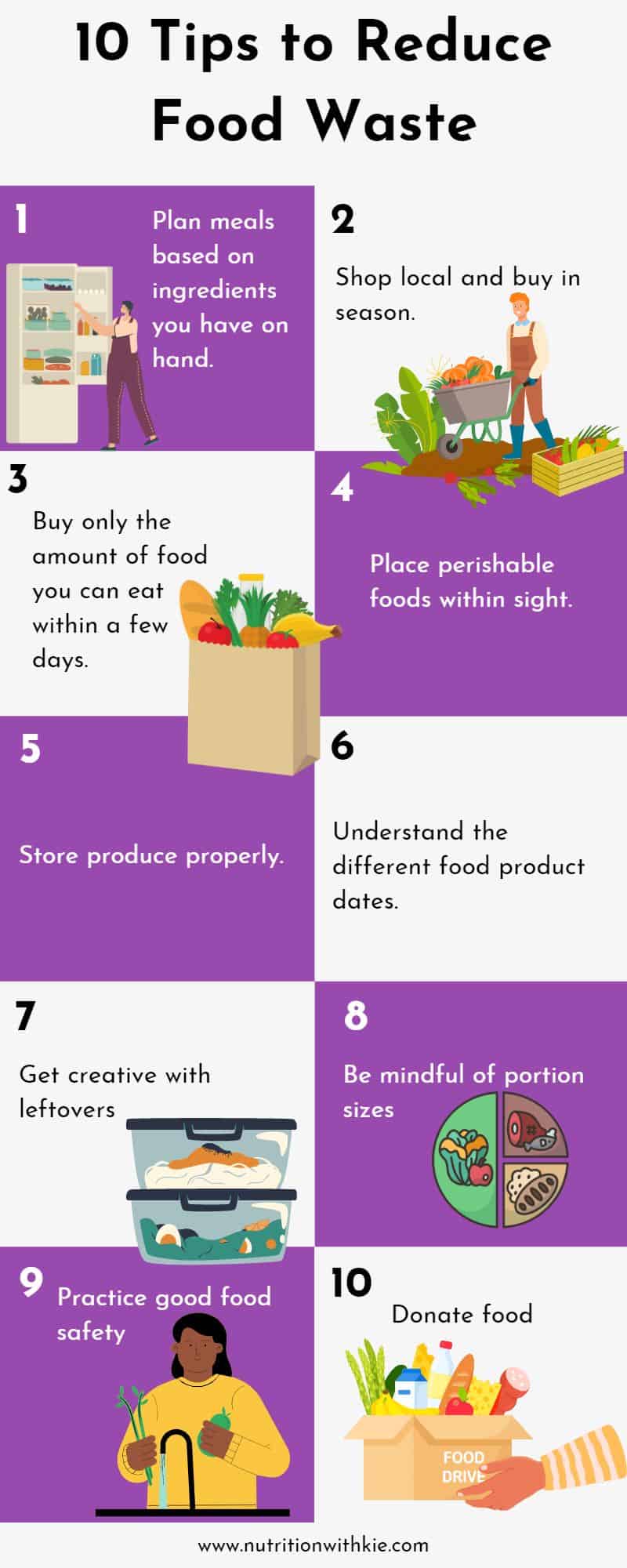 10 Tips to Reduce Food Waste - Nutrition with Kie