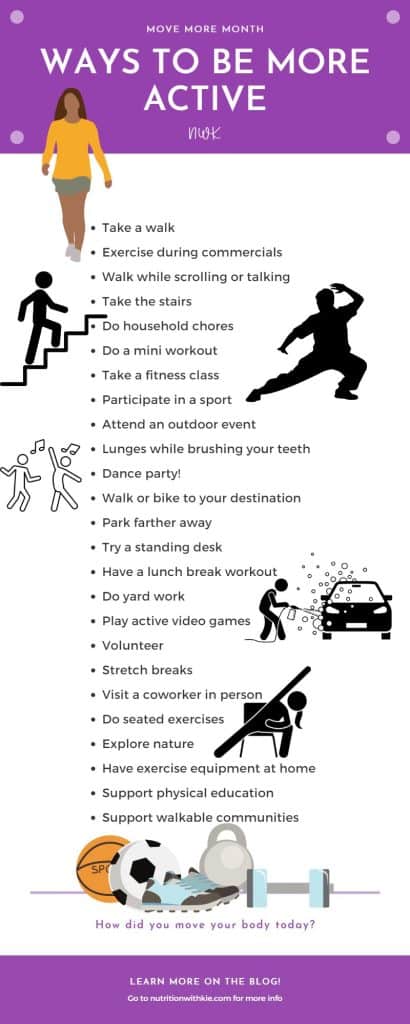 25 ways to move more infographic